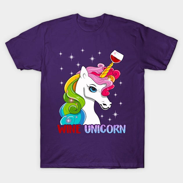 Wine Unicorn T-Shirt by E